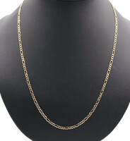 Classic 14KT Yellow Gold 3.3mm Wide High Shine Figaro Chain Necklace 24