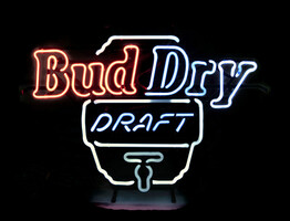 Bud Dry Draft Everbrite 540-395 Neon Sign Original 1991 Bar / Beer Memorabilia 