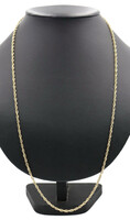 Classic Semi Hollow 10KT Yellow Gold High Shine Rope Chain Necklace 29