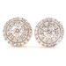 14KT Rose Gold 0.82 ctw Round Diamond Double Halo Screw Back Stud Earrings 