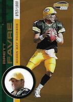 2001 Pacific Invincible Brett Favre #87 Green Bay Packers Gold Parallel 492/750