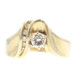 Women's Estate 0.35 Ctw Round Cut Diamond 10KT Yellow Gold Freeform Ribbon Ring