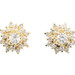 0.78 ctw Round Diamond Buttercup Stud Earring with Diamond Earring Jackets 3.0g