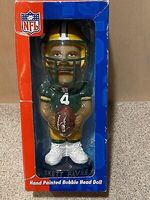 New NFL Q. B. Club Brett Favre Green Bay Packers Hand Painted Bobble Head Doll