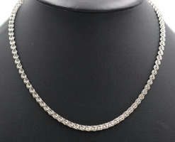 High Shine 18.5" Diamond Cut Wheat / Foxtail Chain 4.2mm White Gold Necklace 11g
