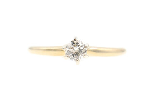 Women's Solitaire 0.31 Ctw Round Cut Diamond 14KT Yellow Gold Engagement Ring