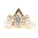 Crown Inspired 0.16 ctw Round Diamond Marquise Cluster 10KT Yellow Gold Ring 3g