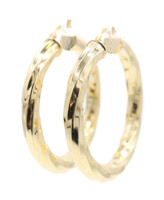 Women's Estate 14KT Yellow Gold High Shine Twisted Hoop Earrings 1.5" - 6.87g