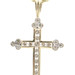 10KT Yellow Gold 0.64 ctw Diamond Cross Pendant on 27" Rope Chain Necklace 7.64g