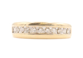 14KT Yellow Gold 0.55 ctw Round Diamond 6mm Wide Channel Band Ring - 5.0g