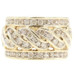 Estate 1.35 Ctw Round Cut Diamond 10KT Yellow Gold Braided Statement Ring Size 6