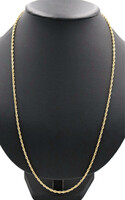Classic High Shine 14KT Yellow Gold 2.7mm Wide Rope Chain Necklace 27" - 13.86g