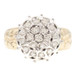 Estate 0.19 Ctw Round Single Cut Diamond Cluster 10KT Yellow Gold Nugget Ring
