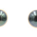 9.9mm Cultured Tahitian Black Pearls Rope Bezel 14KT Yellow Gold Stud Earrings 