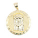 "Jesus Christ Pray For Us" 10KT Yellow Gold Round 49.8mm Necklace Pendant - 7.2g