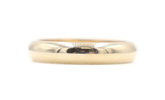 Classic 14KT Yellow Gold 3.8mm Wide High Shine Wedding Band Ring Size 5 3/4 - 3g