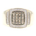 Men's 10KT Gold 0.63 Ctw Champagne & White Diamond Cluster Halo Statement Ring