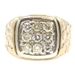Men's Estate 10KT Yellow Gold 1.35 ctw Round Diamond Retro Nugget Style Ring 