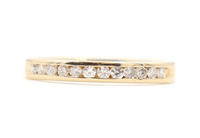 Women's 10KT Yellow Gold 0.30 ctw Round Diamond 2.8mm Channel Band Ring Size 7 