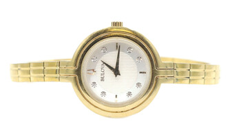 Bulova Rhapsody Women's Quartz Diamond Accent Gold Watch 30mm Model: 97P144 