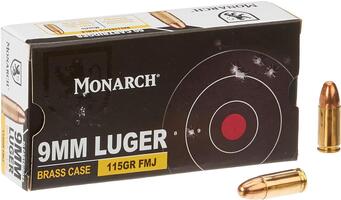 Monarch 9MM Luger FMJ 115GR Box of 50