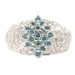 1.30 ctw Round Color Enhanced Blue & White Diamond 14KT White Gold Cluster Ring
