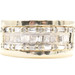Men's 10.9mm Wide 0.74 ctw Round & Baguette Diamond 14KT Yellow Gold Ring 8.7g