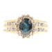 Women's 0.74 Ctw Oval Cut Natural Sapphire & Diamond Halo 14KT Yellow Gold Ring