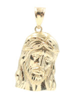 Classic 10KT Yellow Gold Jesus Detailed Medium 1" Necklace Pendant - 1.46g