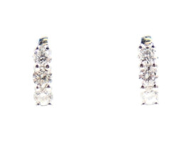 0.60 ctw Round Cut Lab Created Diamond 14KT White Gold Huggie Hoop Earrings 