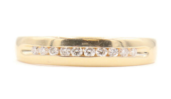 Men's 14KT Yellow Gold 0.25 ctw Round Diamond 4.9mm Channel Band Ring - 4.76g