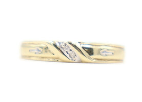 0.02 ctw Round Diamond Channel Band With Cross Details In 10KT Yellow Gold Ring