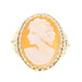 Women's Estate Shell Lady Cameo 10KT Yellow Gold Rope Detail Ring Size 7 - 4.38g