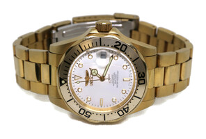 Invicta 8931a Pro Diver Gold Tone White Face Automatic Date Men's Wristwatch