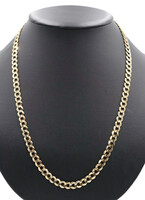 High Shine 10KT Yellow Gold 7.3mm Wide Classic Curb Link Necklace 24" - 24.44g