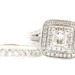 2.30 ctw Princess & Round Diamond Double Halo 14KT White Gold Wedding Ring Set