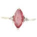 Estate 1.25 ctw Marquise Cut Indian Ruby & 0.08 ctw Diamond 14KT White Gold Ring