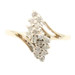 Estate 0.30 ctw Round Diamond 14mm Marquise Cluster 10KT Yellow Gold Ring 2.39g 