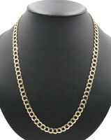 Heavy Diamond Cut 10KT Yellow Gold 8.4mm Curb Link Chain Necklace 24" - 32.63g