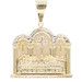 Hollow Two Tone 10KT Yellow Gold Diamond Cut Last Supper Necklace Pendant 9.5g