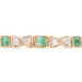 Women's Synthetic Emerald & 0.14 Ctw Round Diamond 10KT Gold Half Eternity Ring
