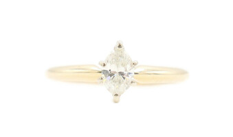 Women's Solitaire 0.44 Ctw Marquise Cut Diamond 14KT Yellow Gold Engagement Ring