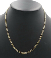 Classic 14KT Yellow Gold 4mm Wide High Shine Figaro Chain Necklace 20" - 11.37g