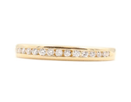 Women's 14KT Yellow Gold 0.30 ctw Round Diamond 3mm Channel Band Ring Size 6