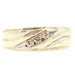 Men's 10KT Yellow Gold Diagonal 7.4mm 0.27 ctw Round Diamond Wedding Band Ring