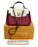 Authentic Louis Vuitton Lockme Ever Lie De Vin Etain Creme MM M52431 Handbag
