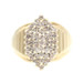 Women's 1.02 Ctw Round Diamond 10KT Yellow Gold Marquise Cluster Statement Ring