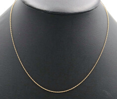 Women's Classic 1.1mm Thin Link 18" (18 Inch) 14KT Yellow Gold Necklace - 0.95g