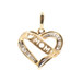 Women's 10KT Yellow Gold 0.13 ctw Round Diamond Mom Heart Necklace Pendant 1.8g
