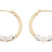 Estate 3/4" 10KT Yellow & White Gold 0.02 ctw Diamond Floral Hoop Earrings 1.35g